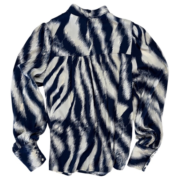 MAISON D'AMELIE PARIS - BLUE/BEIGE BLOUSE - XS - Picture 3 of 6